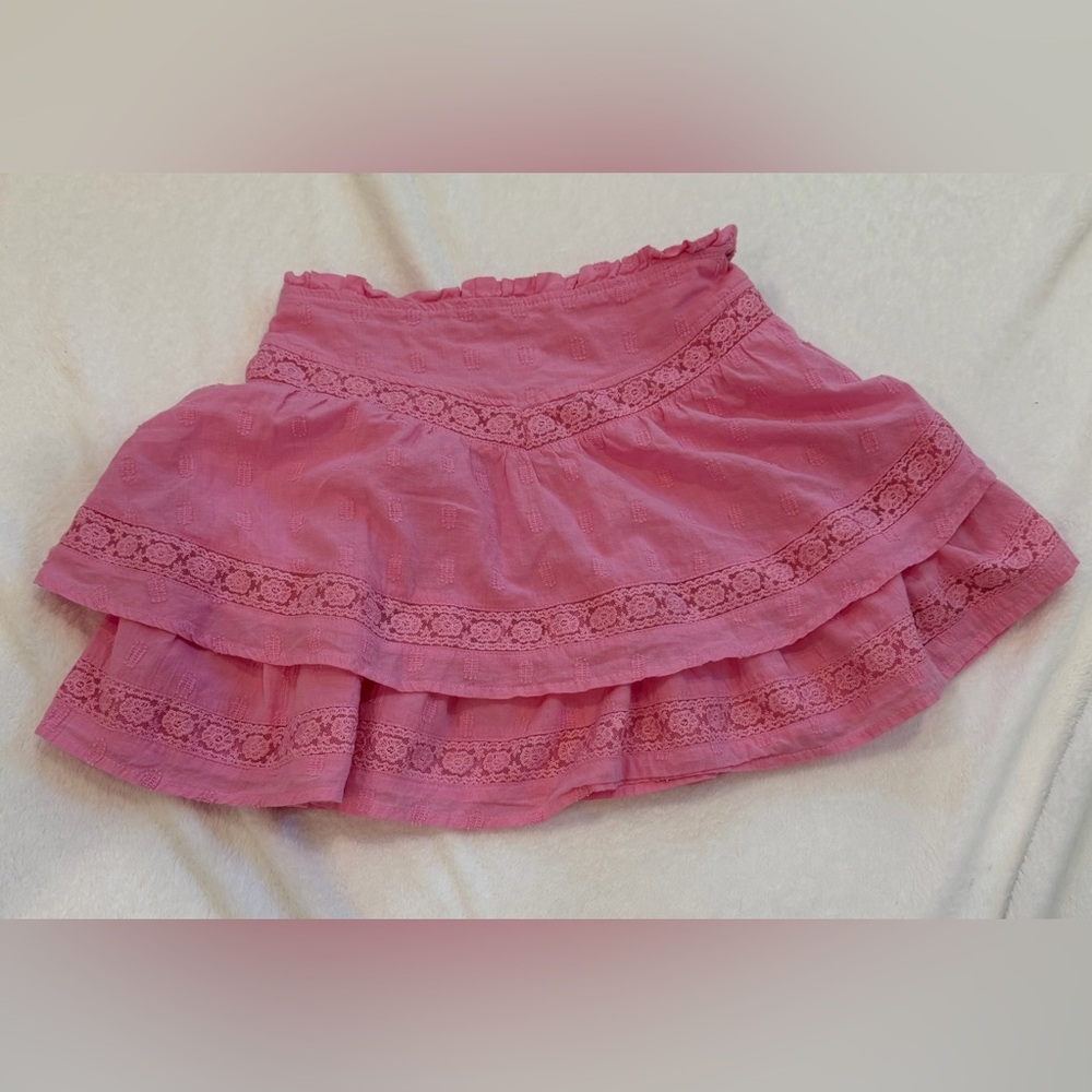 Adorable Pink Skort with Lace Detail